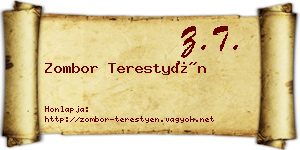 Zombor Terestyén névjegykártya